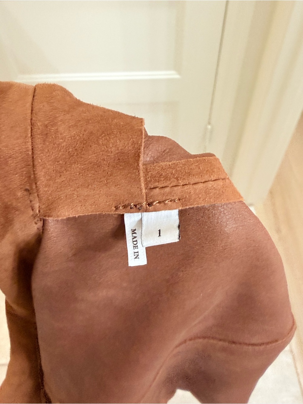 Sandro Chest-Pocket Suede Jacket in Cognac Brown - Picture 9 of 9